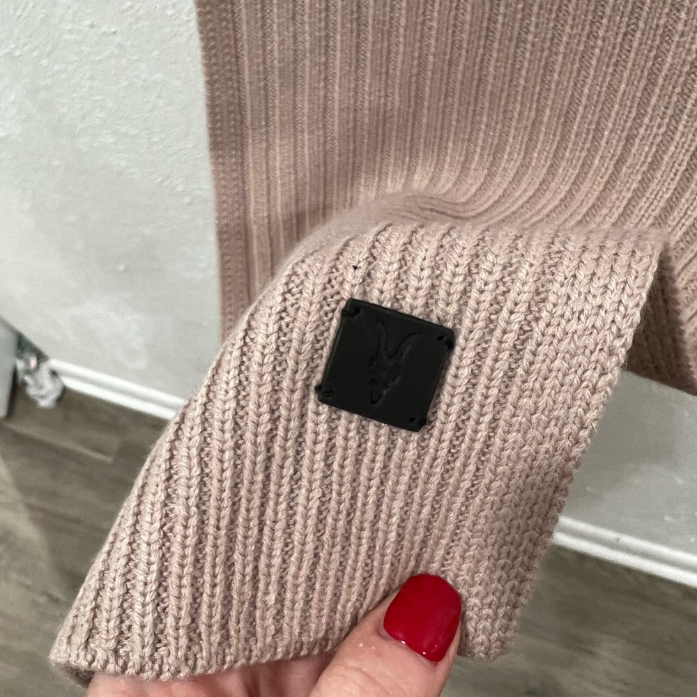 ALLSAINTS Women's Rib Mix Wool Blend Knit BLUSH Scarf ~ NWT! - Picture 3 of 6